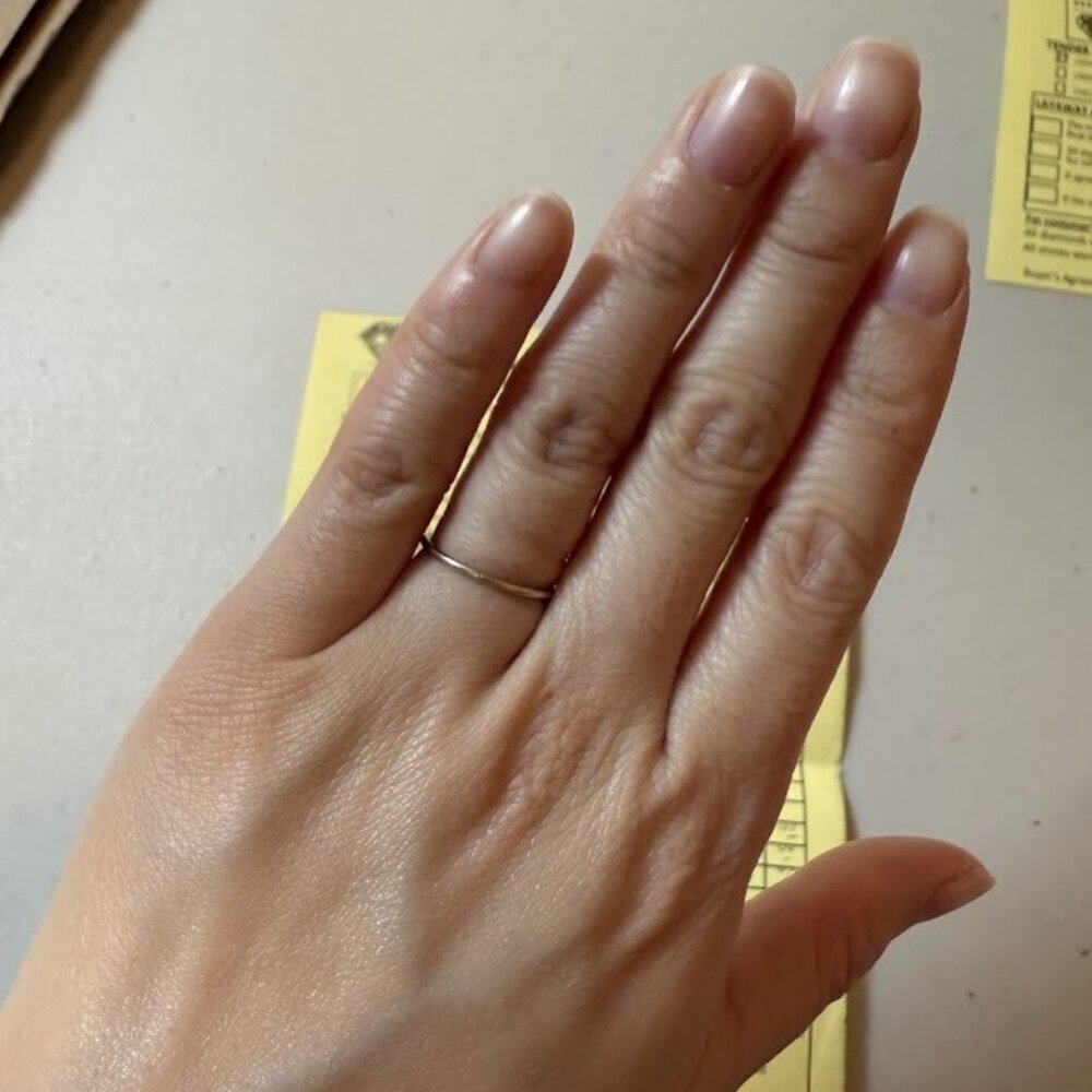 Size 4.5 14k Solid White Gold Stacking Ring